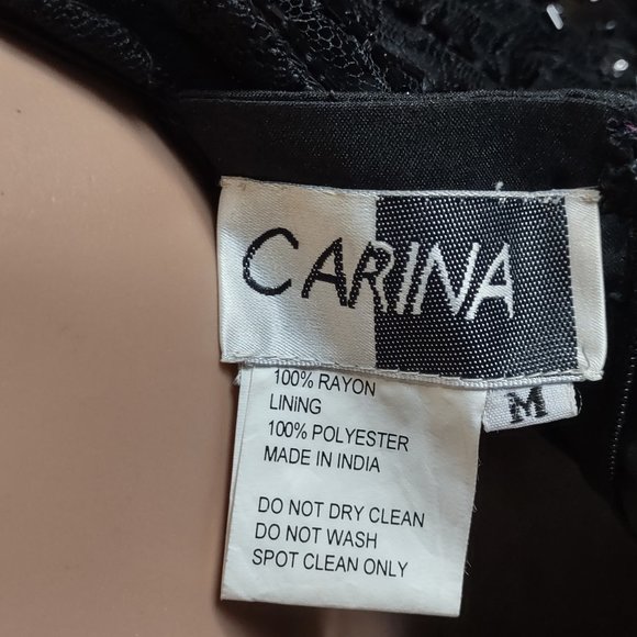 Carina 1920s style black lace beaded mini dress size M - Picture 6 of 8